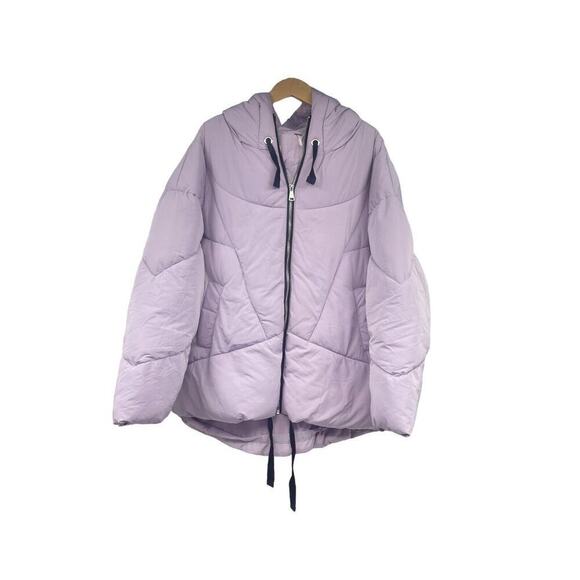Free People Hailey Puffer Coat in Lilac Oversized Winter Jacket Boho Colorful L - Picture 4 of 8